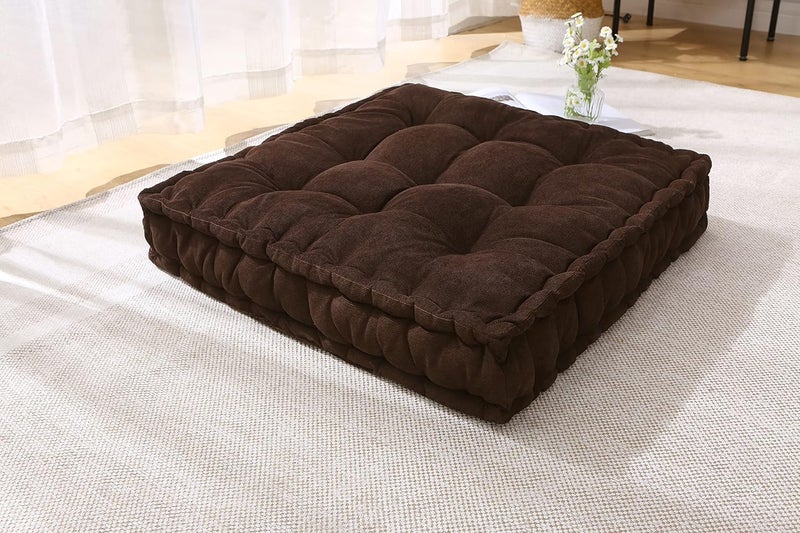 Verpert Floor pillow25x25Inch Square Meditation Cushion Floor Seating for Adults,Oversized Tufted seat Cushion Reading Nook for Kids,Yoga Meditation Pillow Sitting on Floor,Living Room Couch Outdoor - Image 2